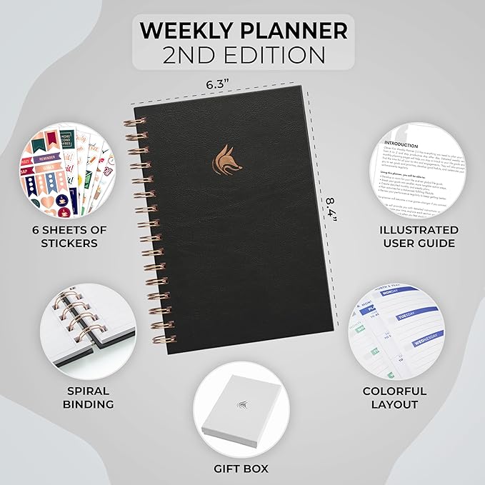 Clever Fox Planner 2nd Edition Spiral – Colorful Weekly & Monthly Goal Planner - Image 2