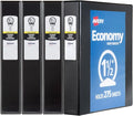 Avery Economy View 3 Ring Binders, 1.5" Round Rings, 4 Black Binders by Avery