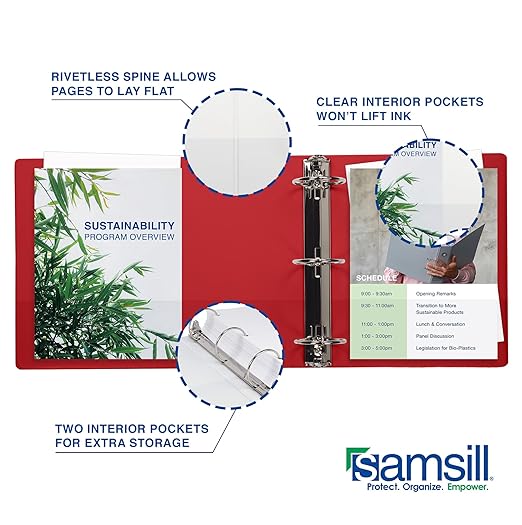 Samsill 2 Inch 3 Ring Binders, Made in USA, Economy Round Ring, 425 Sheet - Image 5
