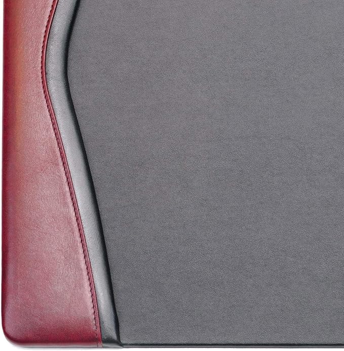 Dacasso Burgundy Leather 25.5" x 17.25" Side Rails Desk Pad - Image 6