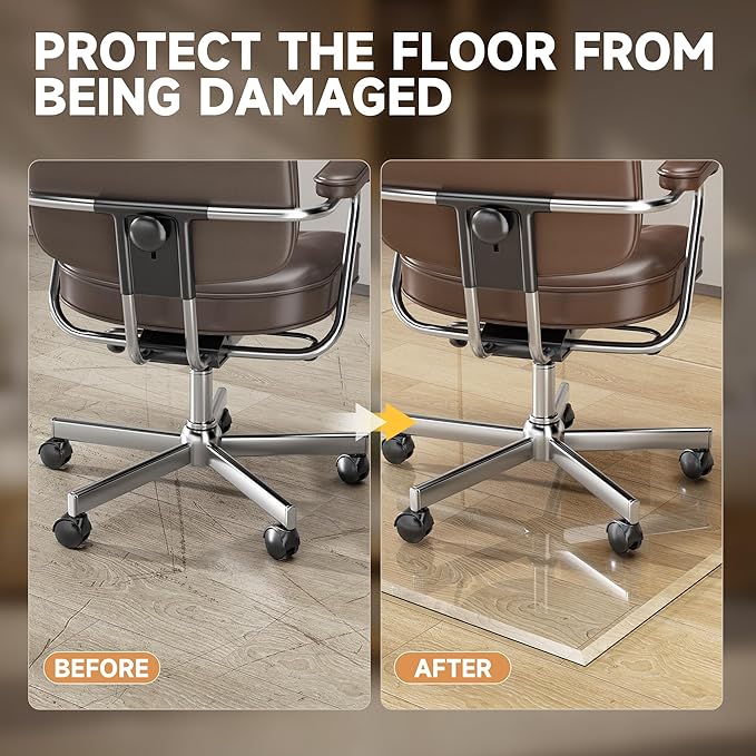 59“ x 47” Beveled Edge Glass Chair Mat - Image 6