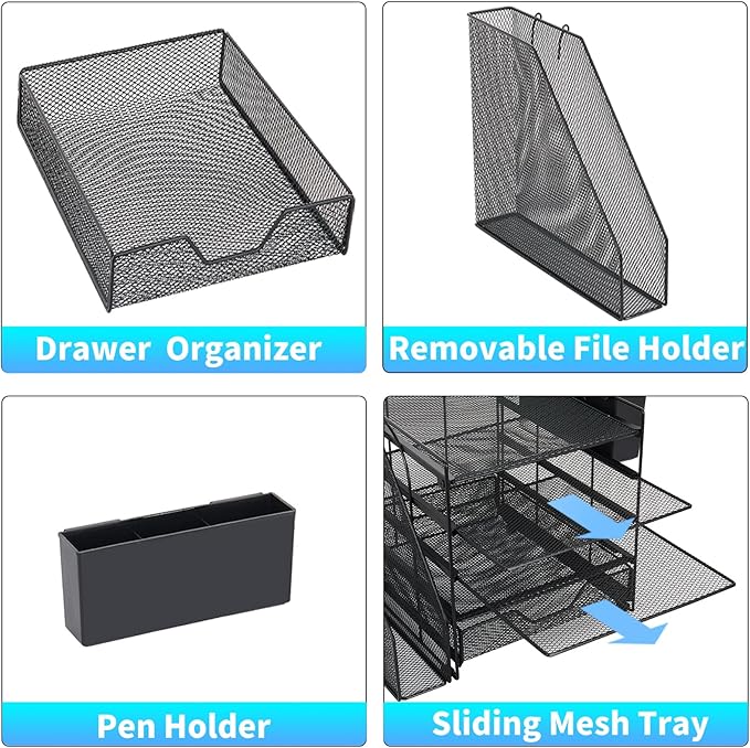 Gugsey Desk Organizer, 5-Tier Paper Letter Tray Organizer - Image 3