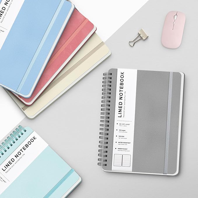ABERLLS Gray Lined Spiral Journal Notebook - Image 6