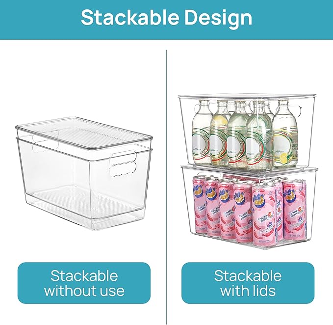 Vtopmart 6 Pack Clear Stackable Storage Bins - Image 3