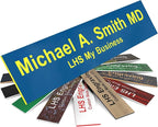 Engraved Door Signs for Office Personalized Blue Plastic Door Plaque by LHS+My+Business