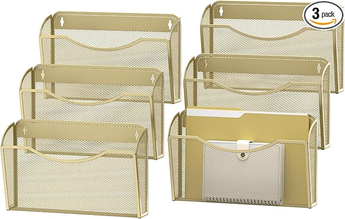 MINDEPOT Wall File Organizer, Hanging Wall Mounted File Folder Binder Holder by MINDEPOT