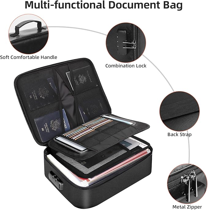 Fireproof Document Box for file organizer, Fireproof Bag for Important Document - Image 5
