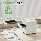 LONGLINK 3 Drawer Mobile File Cabinet - Image 3