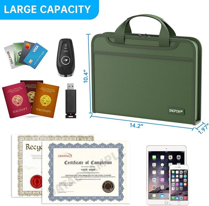 ENGPOW Accordion File Organizer, Fireproof Expanding File Folder - Image 6