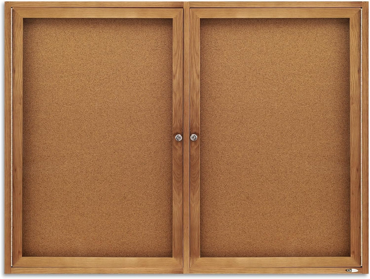 Quartet Bulletin Board, 4' x 3' Enclosed Cork Notice Board, Lockable ...