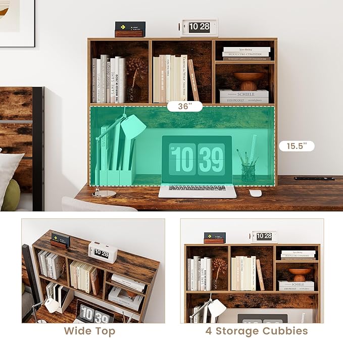 Tangkula Desktop Bookshelf, Countertop Storage Hutch - Image 8