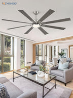 zmishibo 72” modern ceiling fan with light, remote, view 9
