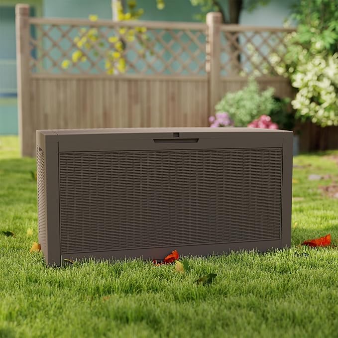 Yardgrace 100 Gallon Outdoor Storage Box Waterproof, Resin Deck Boxes - Image 6