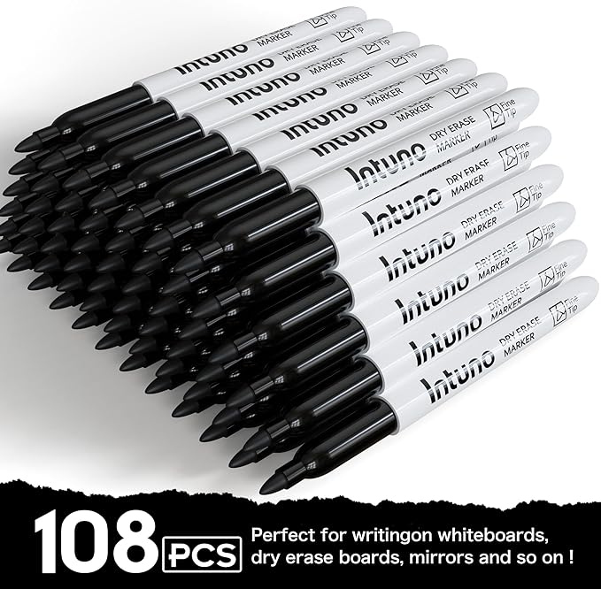 INTUNO Dry Erase Markers, Fine tip, Presentation - Image 3