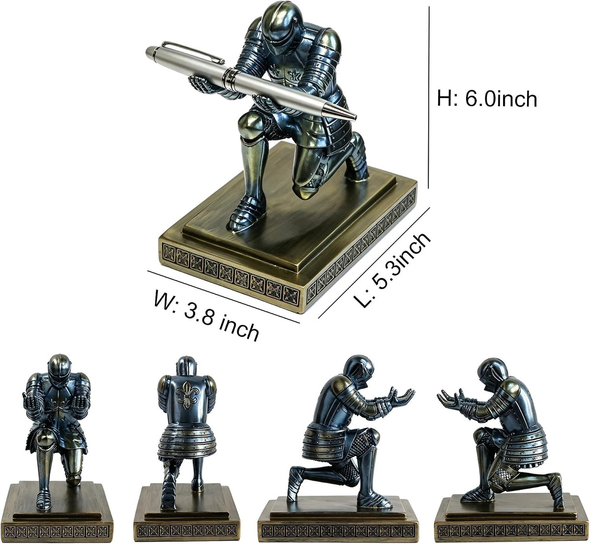 Soldier Executive Knight Pen Holder Personalized Desk Organizers Blue