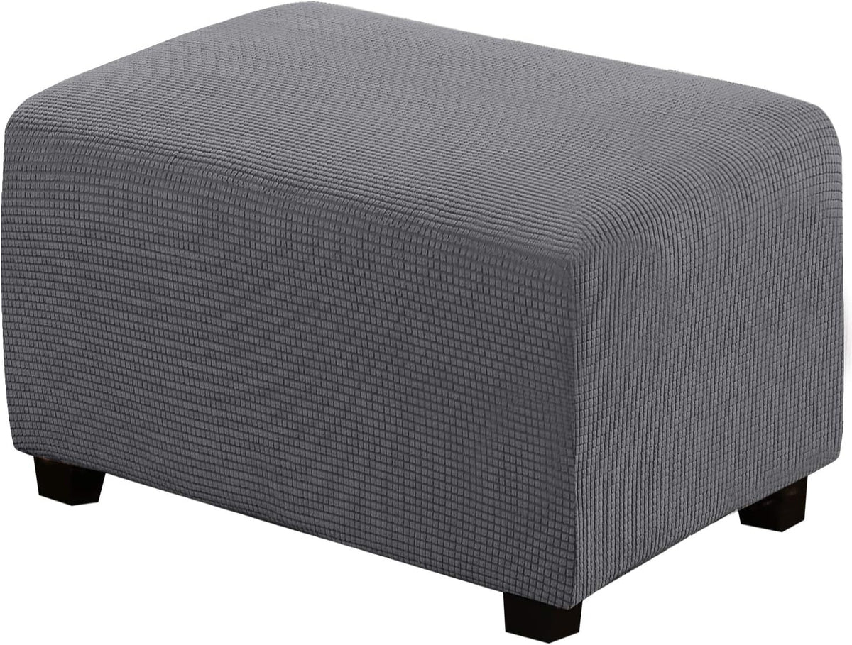 H.VERSAILTEX Ottoman Cover Slipcover Rectangle 33"-38", Grey
