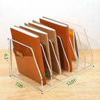 AIDIMOO Acrylic Magazine File Holder, 6 Vertical Compartments Desk Document - Image 2