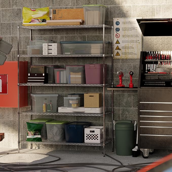 Regal Altair 24" Deep x 60" Wide x 86" Height Wire Shelving Kit | 5-Tier | NSF - Image 2