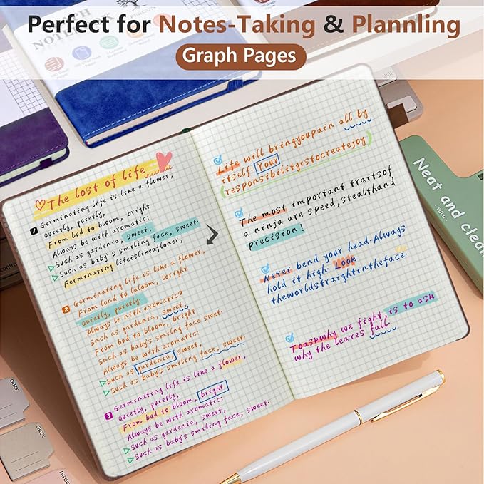 PERCUN Graph Paper Notebook, 160 Pages Grid Journal - Image 3