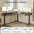 FLEXISPOT 63" L Shaped Standing Desk Electric Corner Table - Image 4