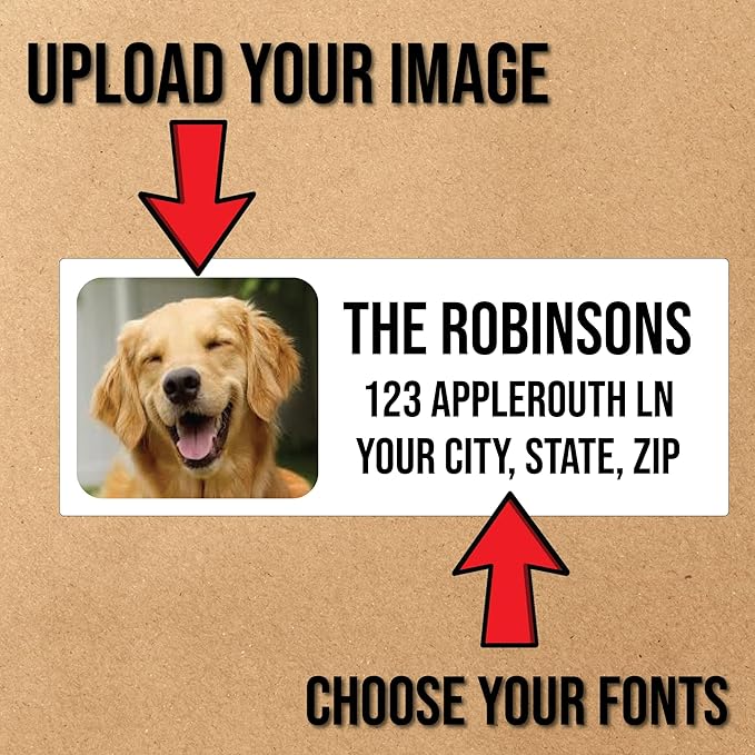 Address Labels Personalized | Upload Your Photo Image or Logo | Custom Return - Image 2
