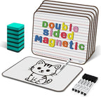 6 Pack Small White Boards, Teacher School, Include 6 Markers, 6 Erasers by Unknown