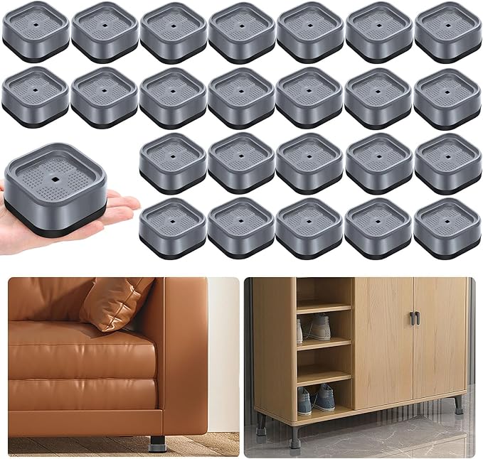 shouwuhho 24 Pack Furniture Risers Adjustable Bed Risers Heavy Duty Lifts by EnjoyLifeEnjoyHappiness