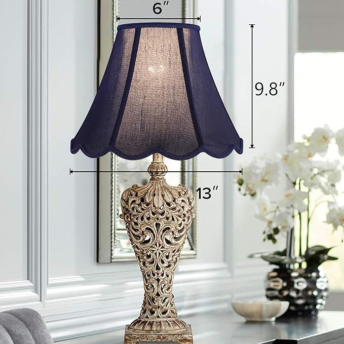 GOSO Set of 1 Leaf Scalloped Lamp Shade Blue, 6×13×9.8 Inch Spider Lamp Shade - Image 4