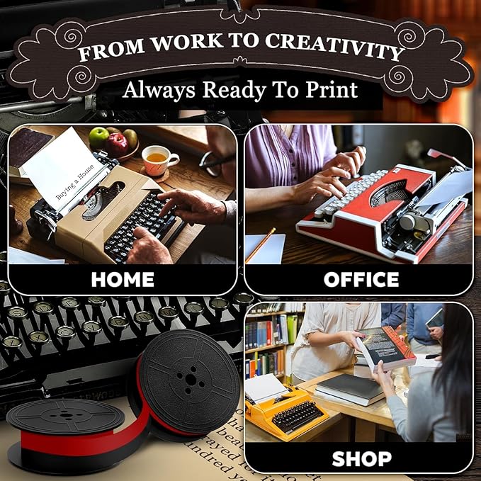 4 Pcs Universal Typewriter Ribbon Pack – Black and Red Typewriter Ribbon – 0.2 - Image 8