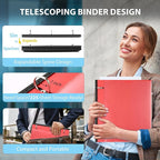 WOT I Telescoping 3 Ring Binder 1 Inch 12-Pack, Expandable Flexible Binder - Image 2