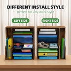 simple trending 7- tier desk file organizer, paper showing dimensions