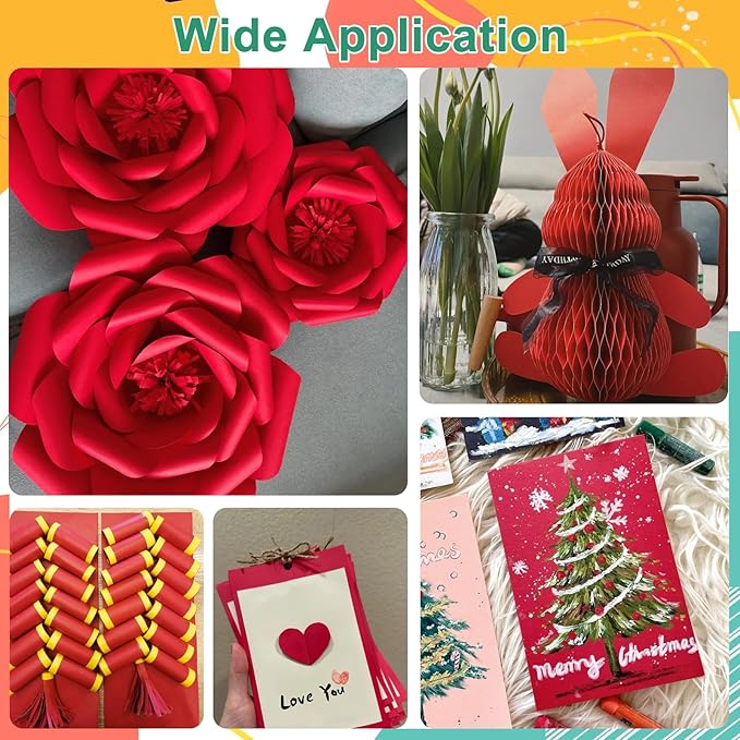 OcePor 100 Sheets Valentine's Day Red Cardstock Paper, Colored Printer Paper - Image 7