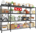 REIBII 78.4" W Storage Shelves 1500LBS, Metal Shelving Unit Wire Shelving
