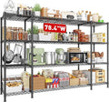 REIBII 78.4" W Storage Shelves 1500LBS, Metal Shelving Unit Wire Shelving by REIBII