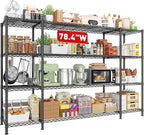 REIBII 78.4" W Storage Shelves 1500LBS, Metal Shelving Unit Wire Shelving by REIBII