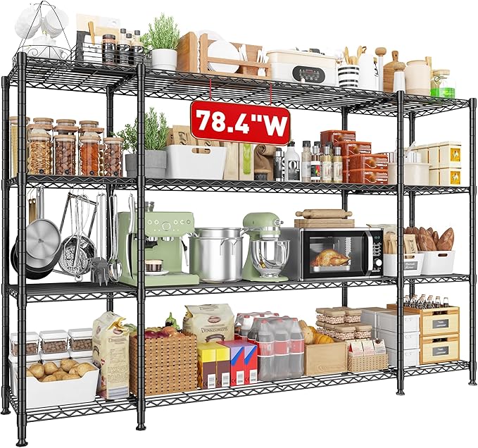 REIBII 78.4" W Storage Shelves 1500LBS, Metal Shelving Unit Wire Shelving by REIBII