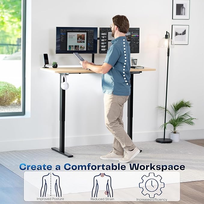 VIVO Electric 60 x 24 in Standing Desk, Memory Height Adjustment, 1B Series - Image 4