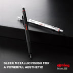 Rotring 600 Gel Pen | 0.55 mm | Black Ink | Silver Metal Body Pen | Non-Slip - Image 7