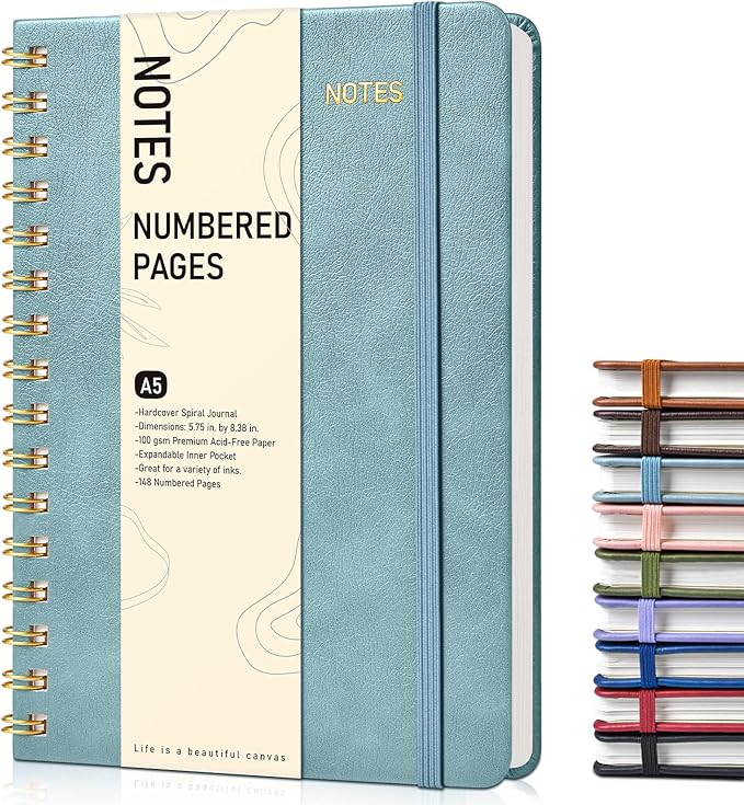 Lined Spiral Journal Notebook, A5 Hardcover Spiral Journals by Unknown