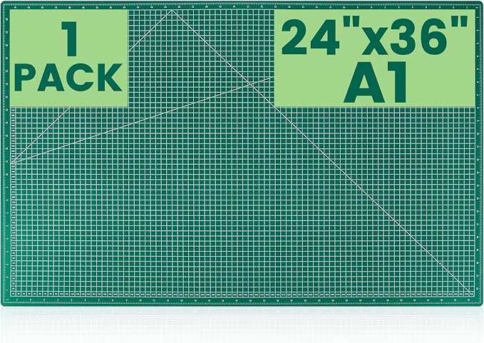 CLOYAN Large Cutting Mat 24"x36", 1 Pack Double-Sided 5-Ply Self Healing Sewing by CLOYAN