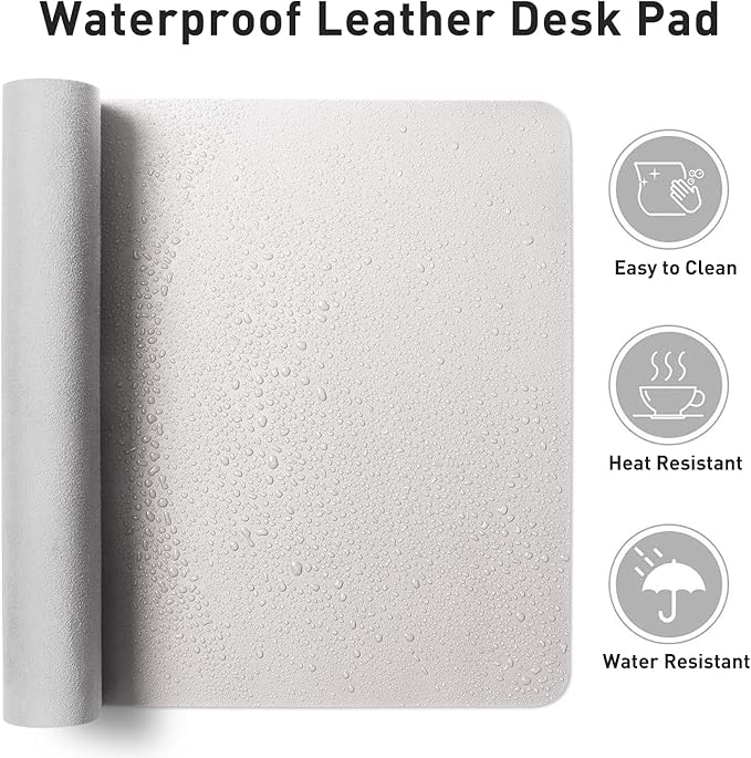 Aothia Faux Leather Desk Mat – Large Mouse Pad, Non-Slip PU Leather Blotter - Image 8