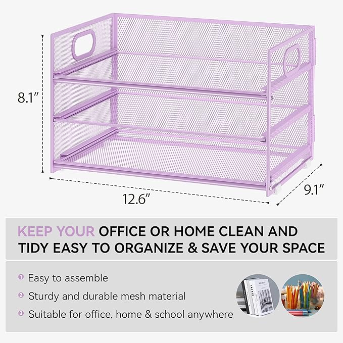 Subekyu 3 Tier Letter Tray Paper Organizer - Image 2