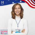 Mata1-USA Extra-Thick Plastic Card Holder, Horizontal Badge Holder - Image 5