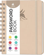 Clever Fox Password Book Spiral – Mini Internet Address & Password Organizer by CleverFox