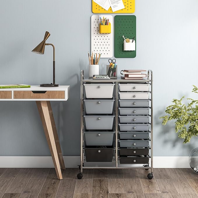 GOFLAME 15-Drawer Rolling Storage Cart, Craft Storage Cart - Image 2