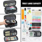 JOINPRO Pencil Case, Large Capacity Pencil Case Organizer; Double Zipper - Image 5