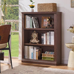 RWYHG 43" Walnut Tall Bookshelf Set of 4, 3-Tier Thick Wooden Book Shelf - Image 2