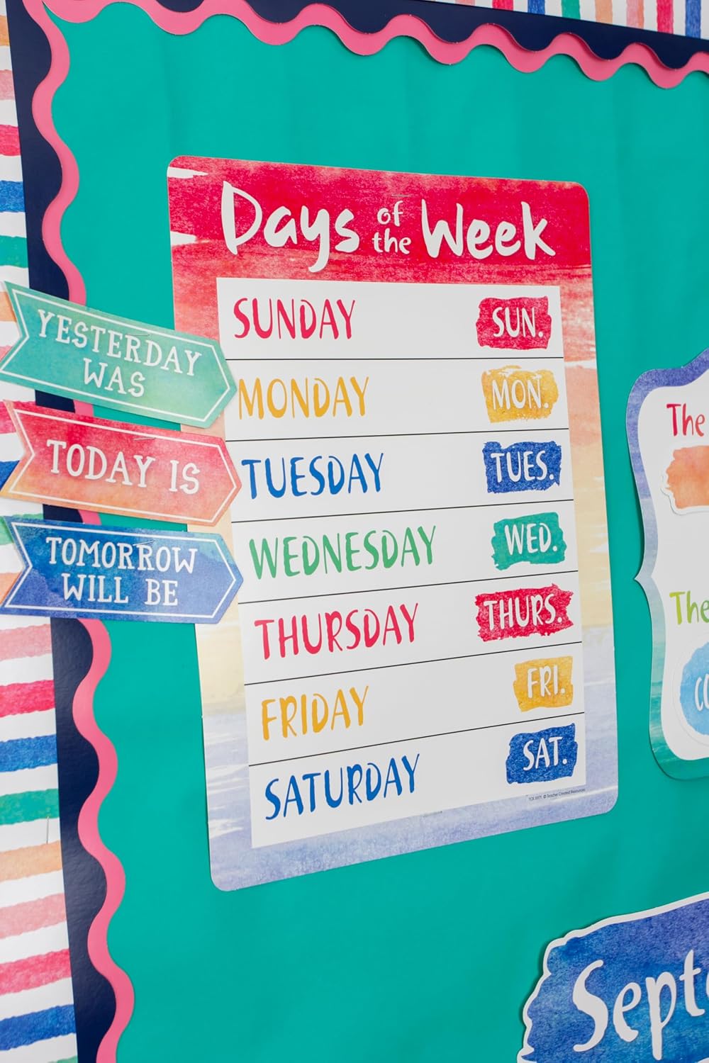 Teacher Created Resources Watercolor Calendar Bulletin Board (TCR8971)