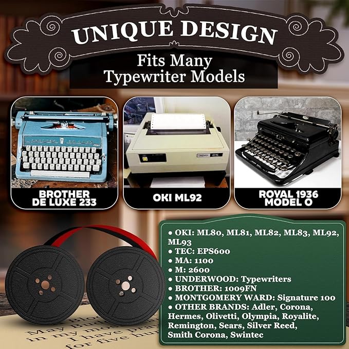 4 Pcs Universal Typewriter Ribbon Pack – Black and Red Typewriter Ribbon – 0.2 - Image 7