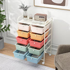 HAPPYGRILL 10-Drawer Rolling Storage Cart, Storage Organizer Cart - Image 2